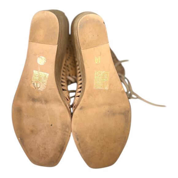 Jeffrey Campbell Rodillo Cutout Hi Wedge Peep Toe Sandals Nude Size 10 - Picture 3 of 10